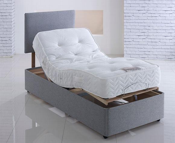 single grey upholstered adjustable beds in Waybridge