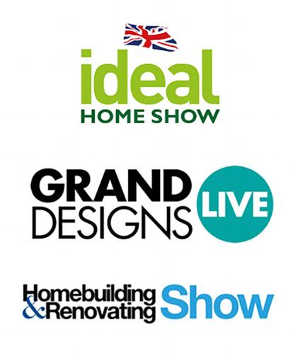 Exhibition logos for ideal home show, grans designs live, homebuilding and renovation shows