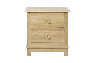 Arundel solid oak two drawer bedside cabinet