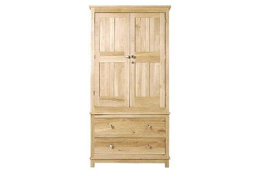 Arundel solid oak 2 drawer wardrobe by Charles Edwards