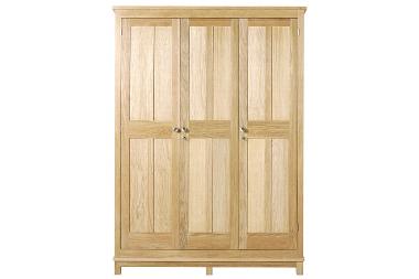 Arundel solid oak triple door wardrobe