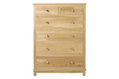 Arundel solid oak two over four chest of drawers