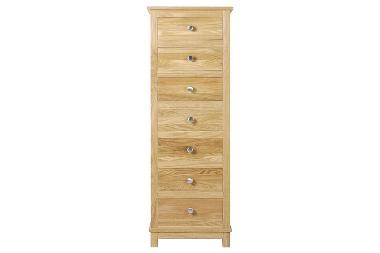 Arundel solid oak seven drawer wellington chest