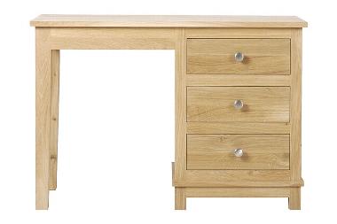 Arundel solid oak single pedestal dressing table
