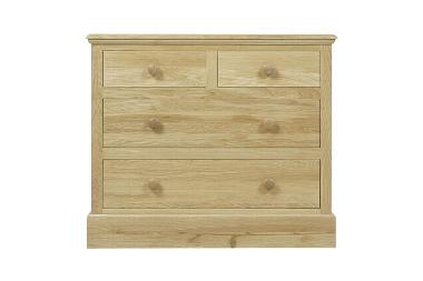 Hunston solid oak two over two chest of drawers