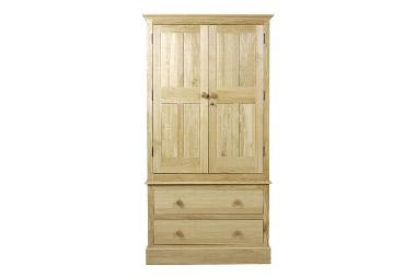 Hunston solid oak 2 drawer wardrobe by Charles Edwards