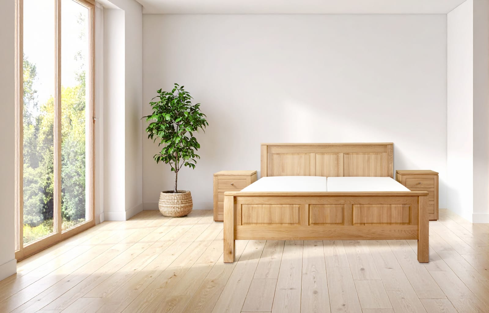 Handmade York oak adjustable bed